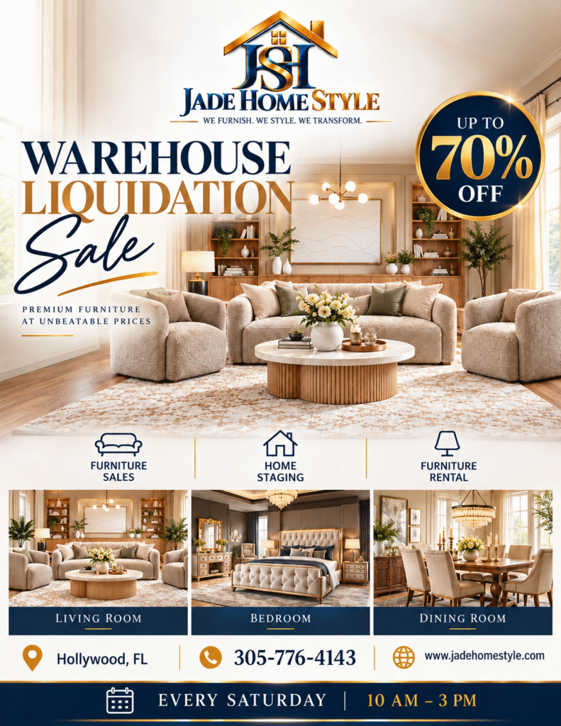 Warehouse Liquidation Sale flyer, Hollywood, FL